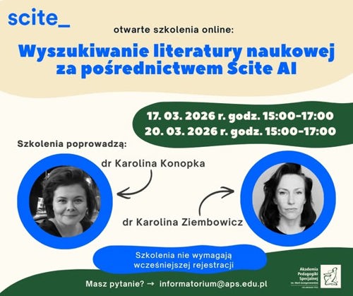 Zapraszamy na otwarte szkolenie: Wyszukiwanie literatury naukowej za pośrednictwem Scite AI.